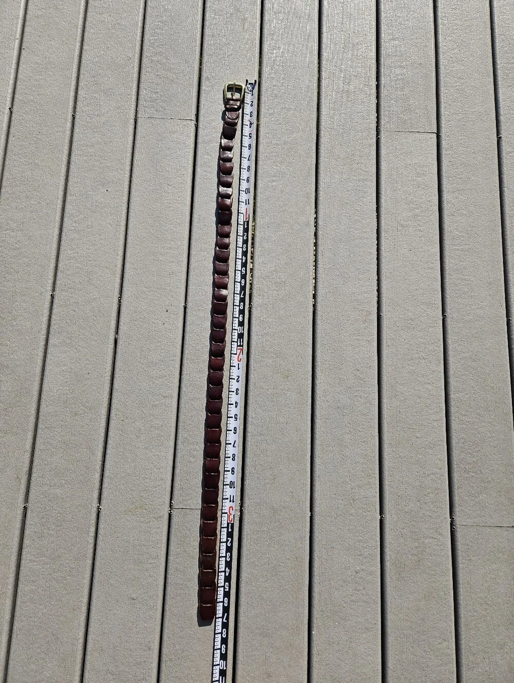 Lane Bryant Brown Leather Belt Size L 14 16 Braided Woven Interlocking Boho Y2K